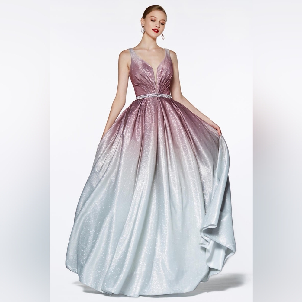 NWT CB0041 beautiful ombre glitter ball gown Size 14